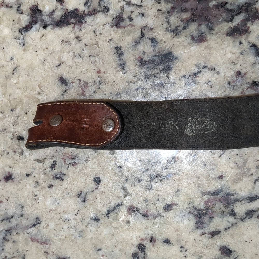 Justin Boots Silver Concho Rawhide Leather Belt - Picture 5 of 6